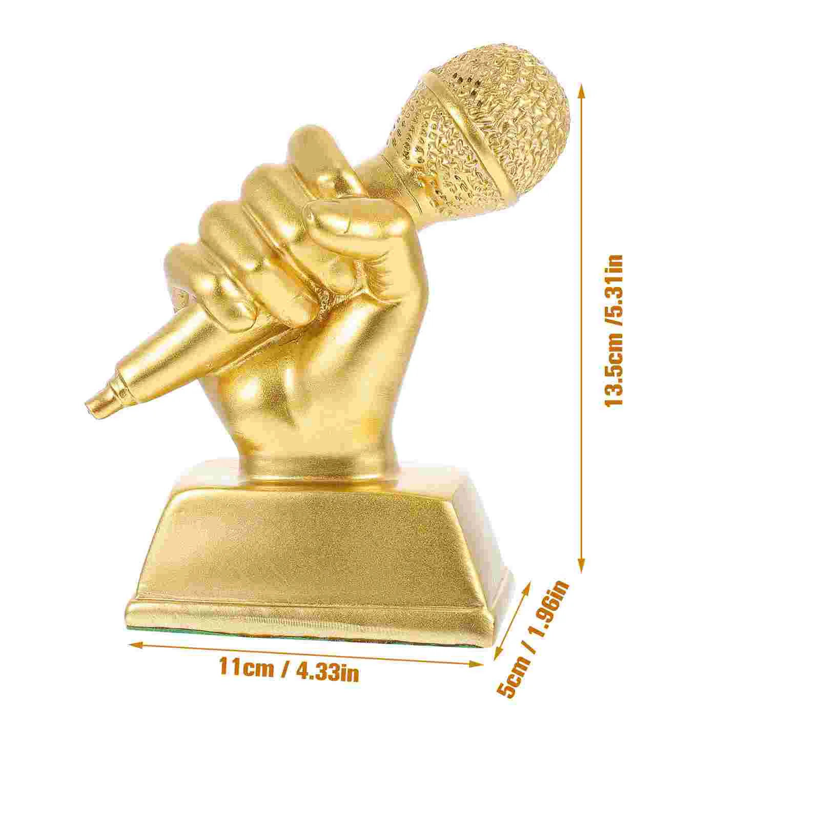 Microphone Music Trophy Party Favor Musical Craft Sports Adornment Golden Decorative Staff