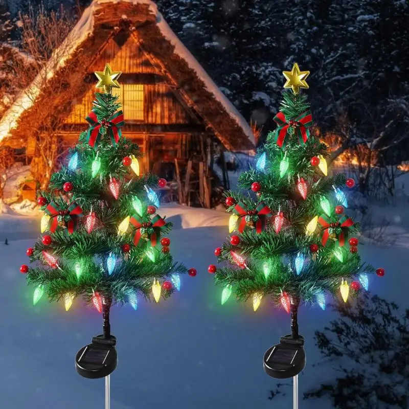 Solar Christmas Tree Home Bedroom Party Decorations Artificial Christmas Tree Children DIY Handicraft 2025 New Year Gift