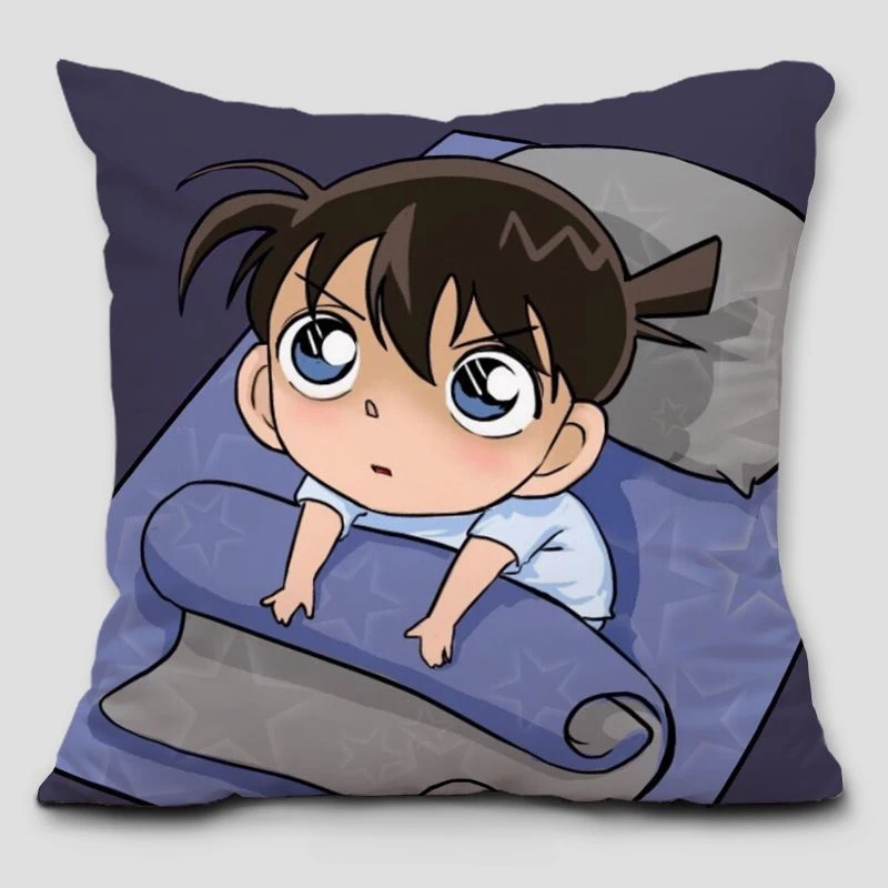 Strange Robber Kidd Conan Pillow Name Detective Conan Kudo Shinichi Grey Print Cushion Cover