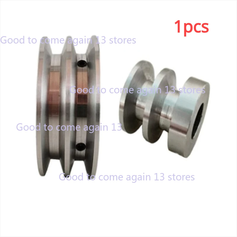 

1x Aluminum Alloy Double Groove 60MM Pulley Wheel 8-25MM Fixed Bore Pulley for Motor Shaft 10MM PU Round Belt