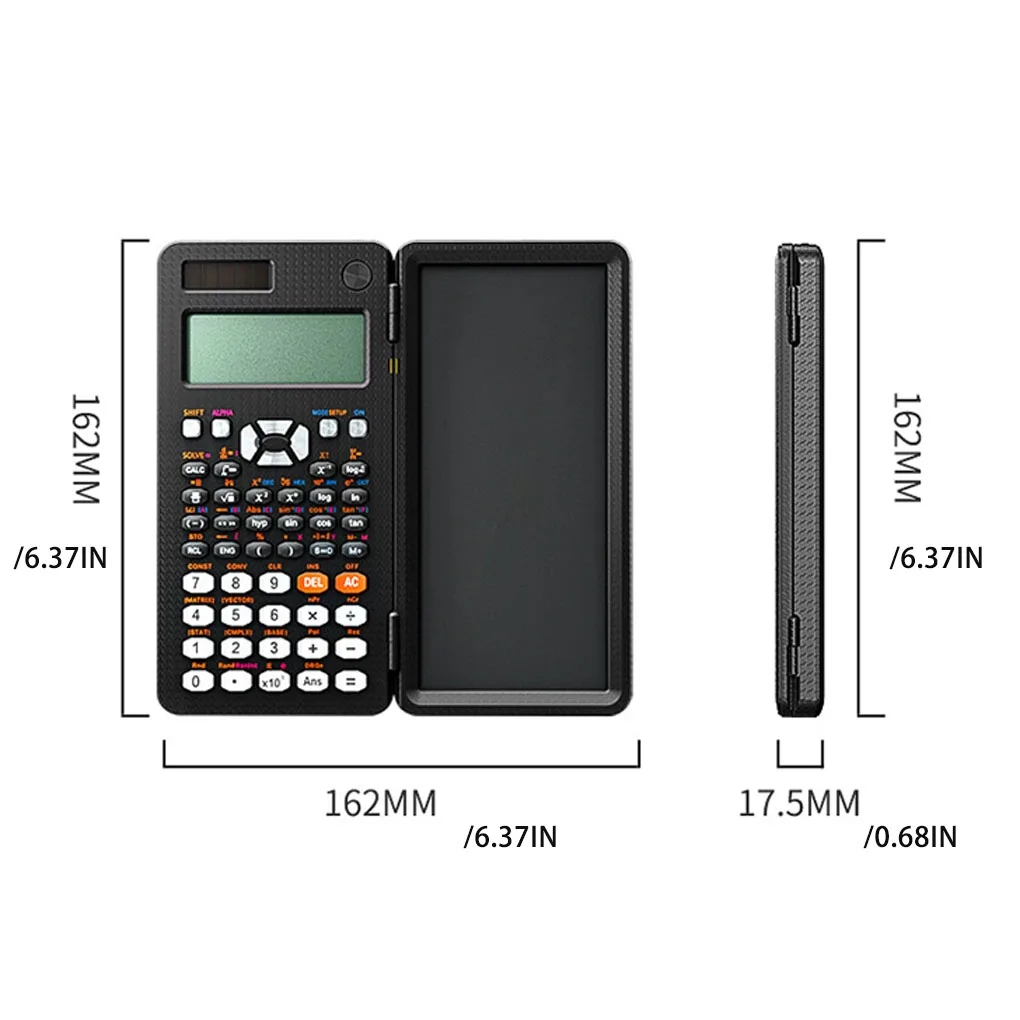 Notepad científico, dispositivo cálculo quadrado