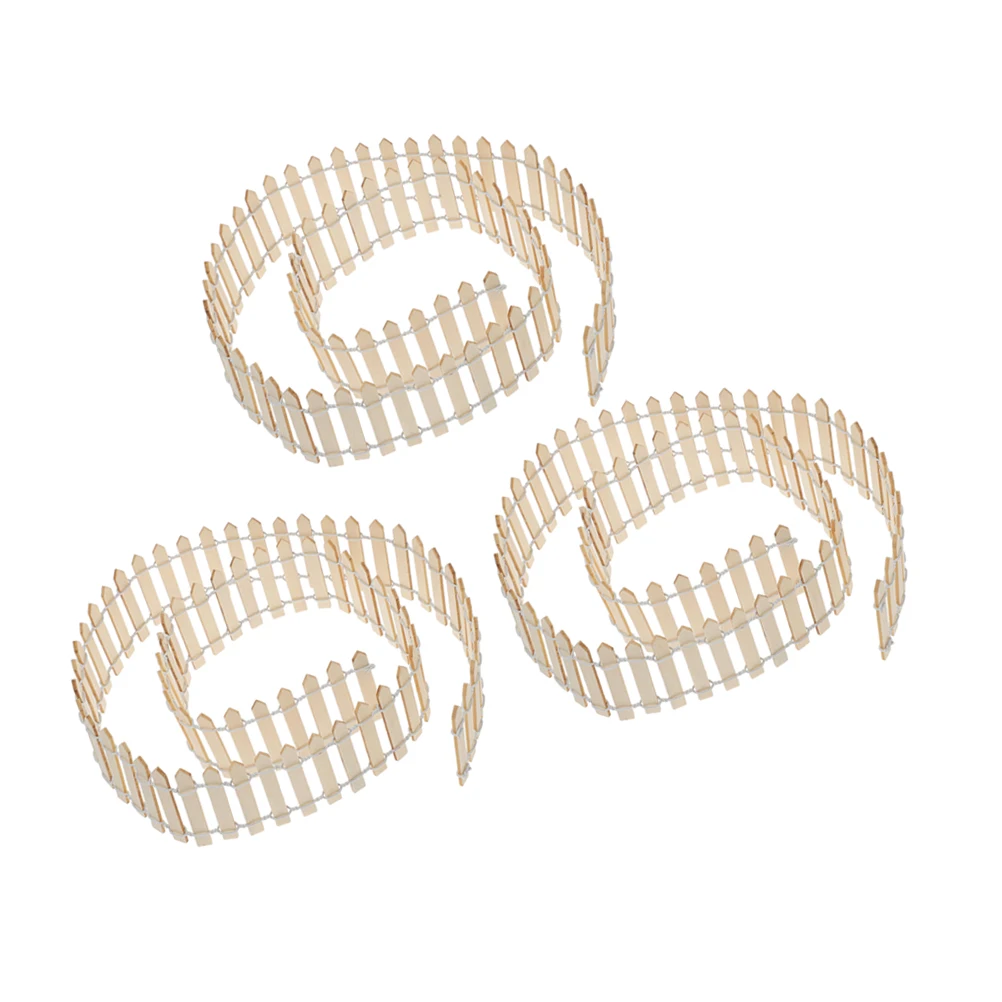 

3Pcs Micro Landscape Fence Ornament: Miniature Decorative Picket Fences for Dollhouse Garden Crafts, Realistic Rustic Design
