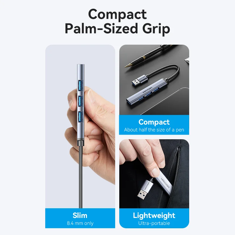 Концентратор Vention 4 в 1, мульти-сплиттер USB 2,0, OTG-концентратор, адаптер для ПК, ноутбука MacBook Air Pro, Xiaomi Lenovo, компьютерные аксессуары