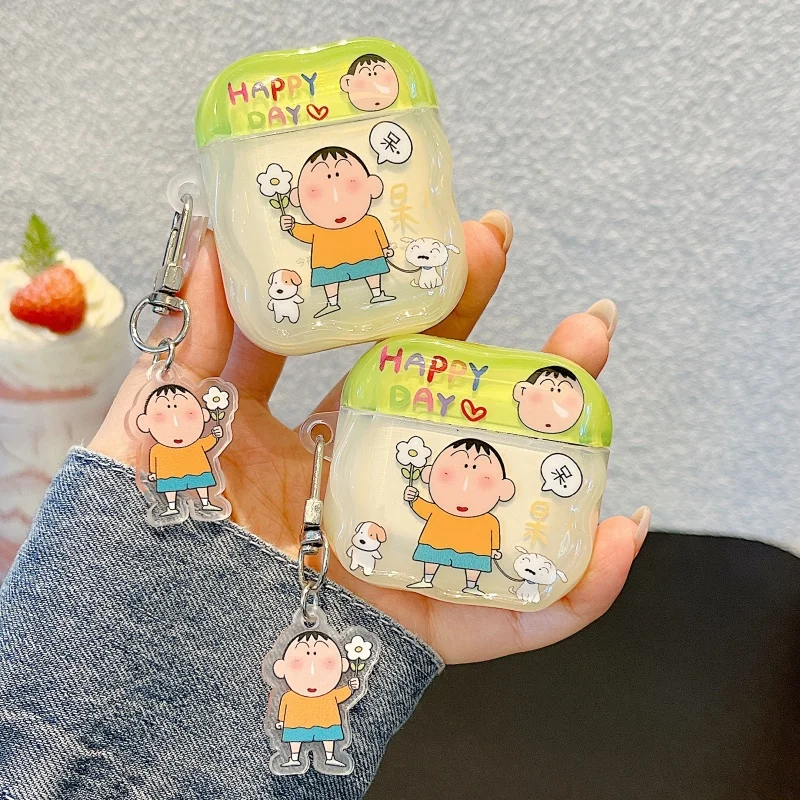 Urocze etui na słuchawki AirPods 1 2 3 Pro 4 Pro2 2nd Pro 3 z motywem Boochan Shin-chan, bezprzewodowe słuchawki Bluetooth ﻿