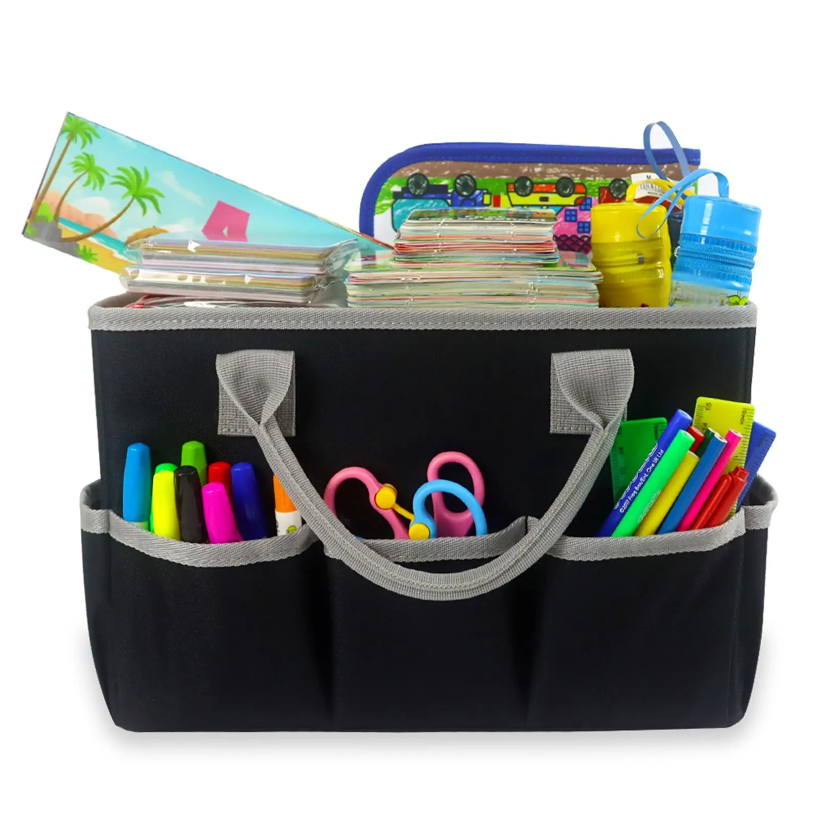 Craft Storage Tote Bag with Multiple Pockets Portable Sewing Accessories Bag