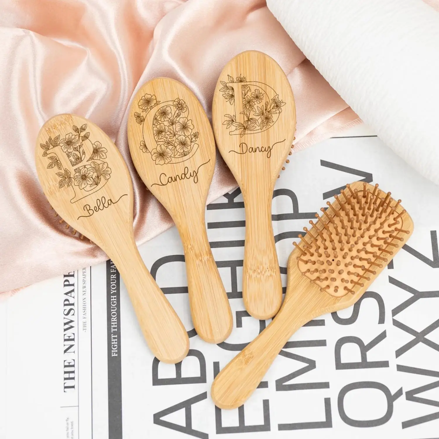 Personalized Wood Hair Brush Bridesmaid Proposal Gift Custom Hair Brush Mothers Day Gift for Her Girl Sleepover Daughter Gift