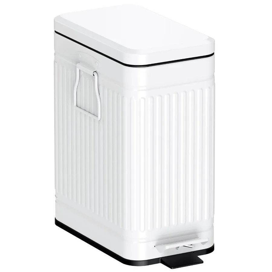 

10L 2.6 Gal Stainless Steel Outdoor Dog Poop Garbage Can with Lid Soft Close Mechanism Metal Waste Bin with Pedal for Bathroom