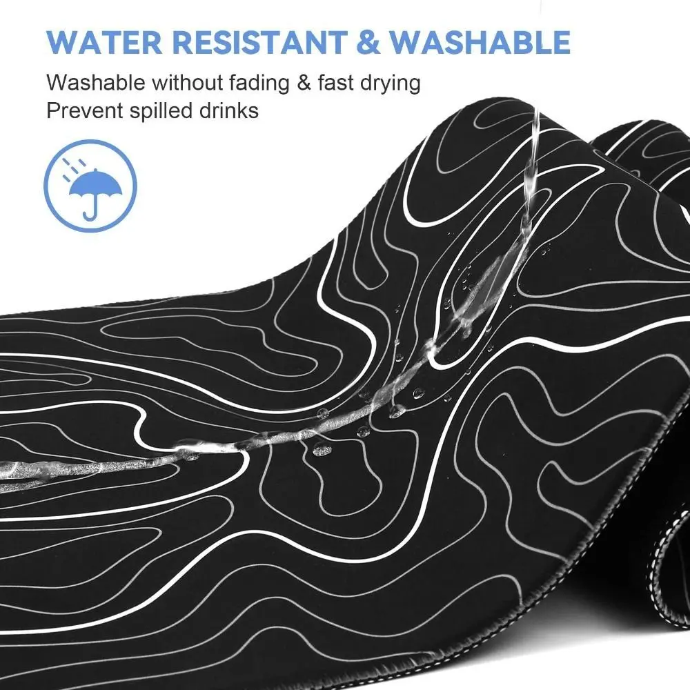 Professional Gaming Topographic Shape Gaming Mouse Pad Anti-Slip Wear-Resistant Office Keyboard Desk Mat Table Mat Computer Desk