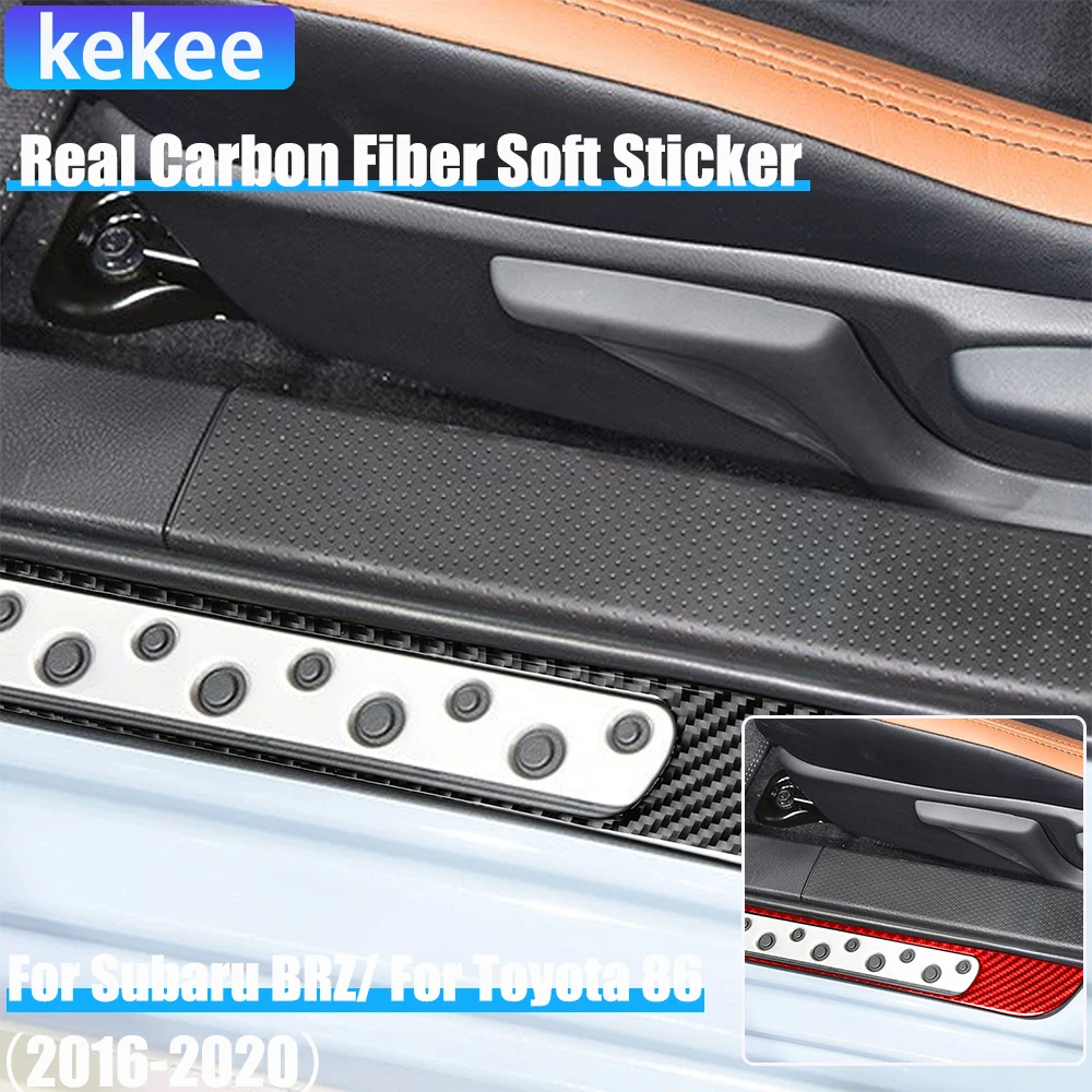 

Real Carbon Fiber Car Accessories Door Sill Threshold Cover Soft Sticker For Subaru BRZ Toyota 86 GT86 2016 2017 2018 2019 2020