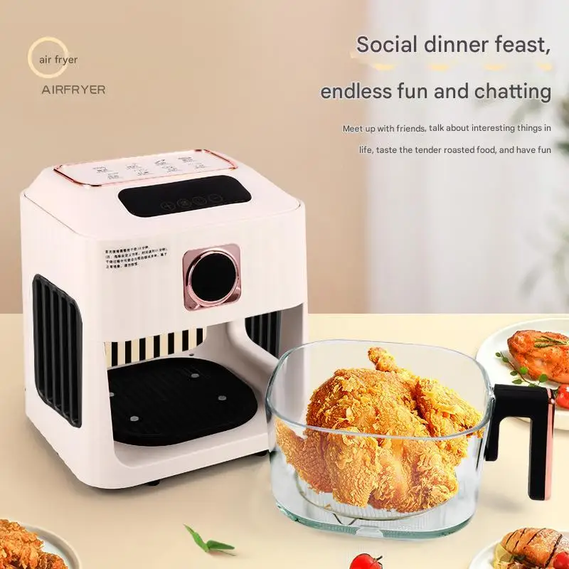 Home110V Smart Visible Air Fryer 6L Multi-Function Crispy Snack Maker For Potato Chips