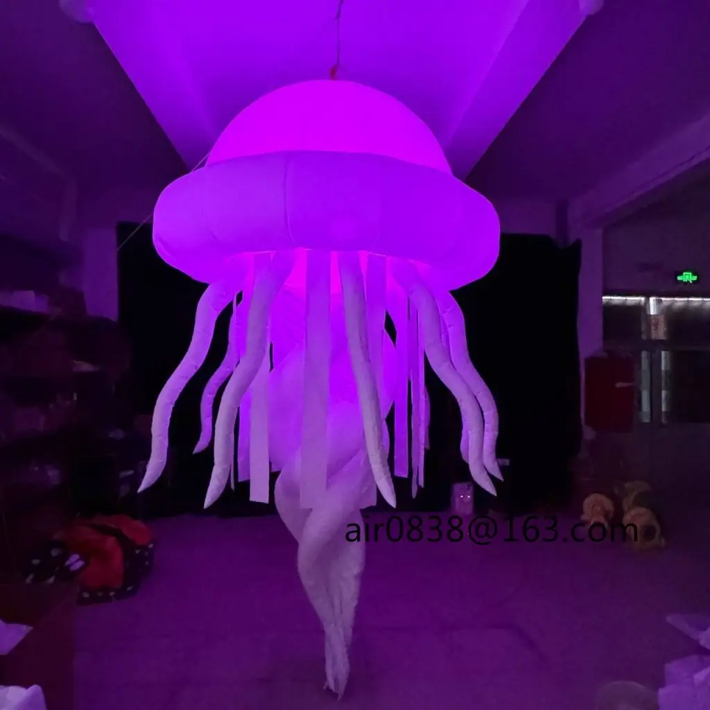 Hanging Inflatable LED Jellyfish Colorful Inflatable Medusa Balloon for Event Party Shopping Mall Decoration