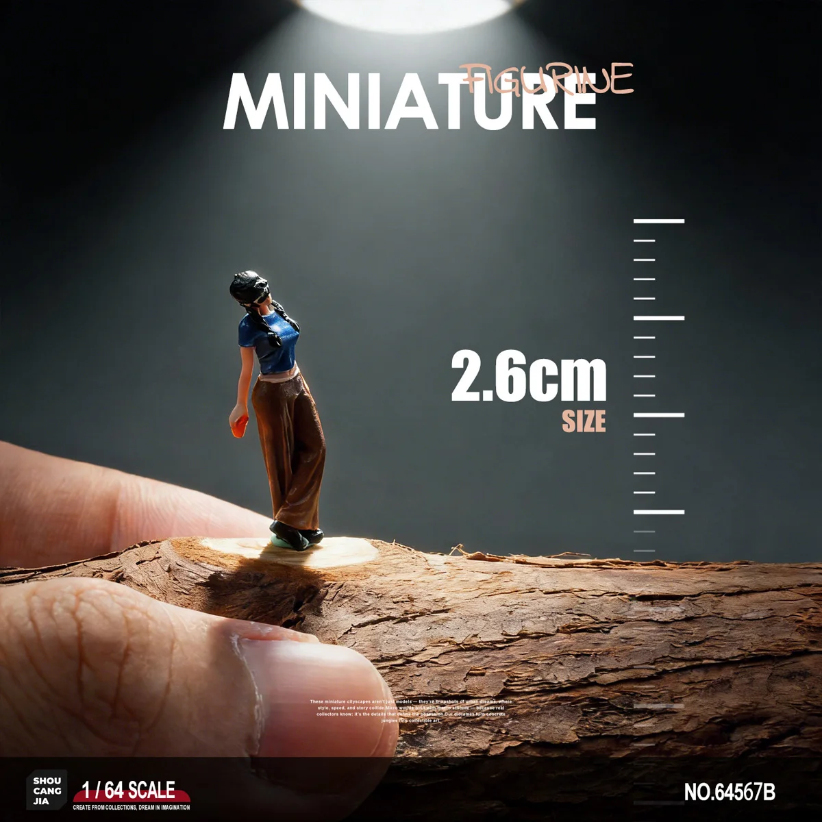 1:64 Scale Drinkhold Tilthead Female Figurine Resin Mini Doll Diorama Accessory 3D Print Hand Painted Macro Photography Prop