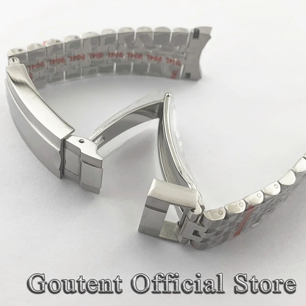 Goutent 20mm Silver/Black/Rose Gold/Golden Stainless Steel Bracelet Glide Lock Clasp Watch Strap Fit Mens Watch