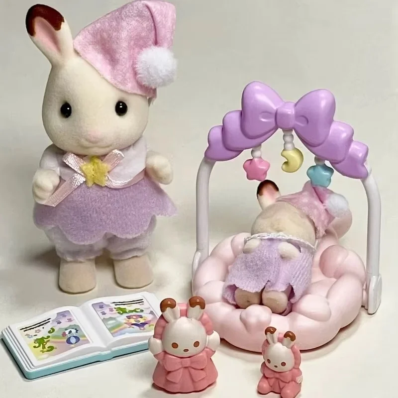 Nieuwe Sylvanian Families Chocolade Konijn Zoete Droom Set Begeleidende Scenario Speelgoed Versieren Collecte Voor Kinderen Verjaardagscadeautjes
