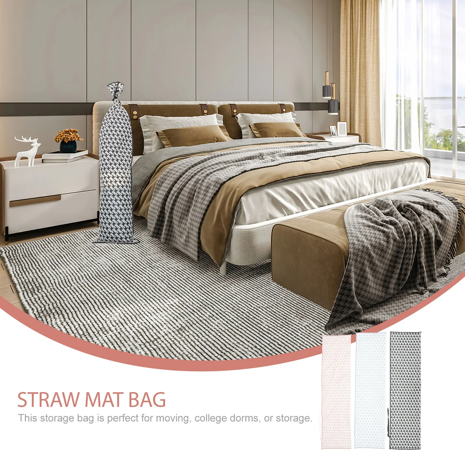 

3pcs Summer Sleeping Bamboo Bed Mat Cover Foldable Bags Dustproof Moisture-Proof Space Saving Under Bed Organizer Easy Clean