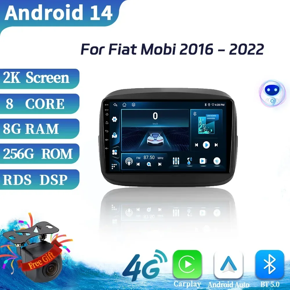 

Android 14 For Fiat Mobi 2016-2022 Car Radio Navigation Multimedia Player Auto 4G Wireless Bluetooth Carplay Touch Screen Stereo