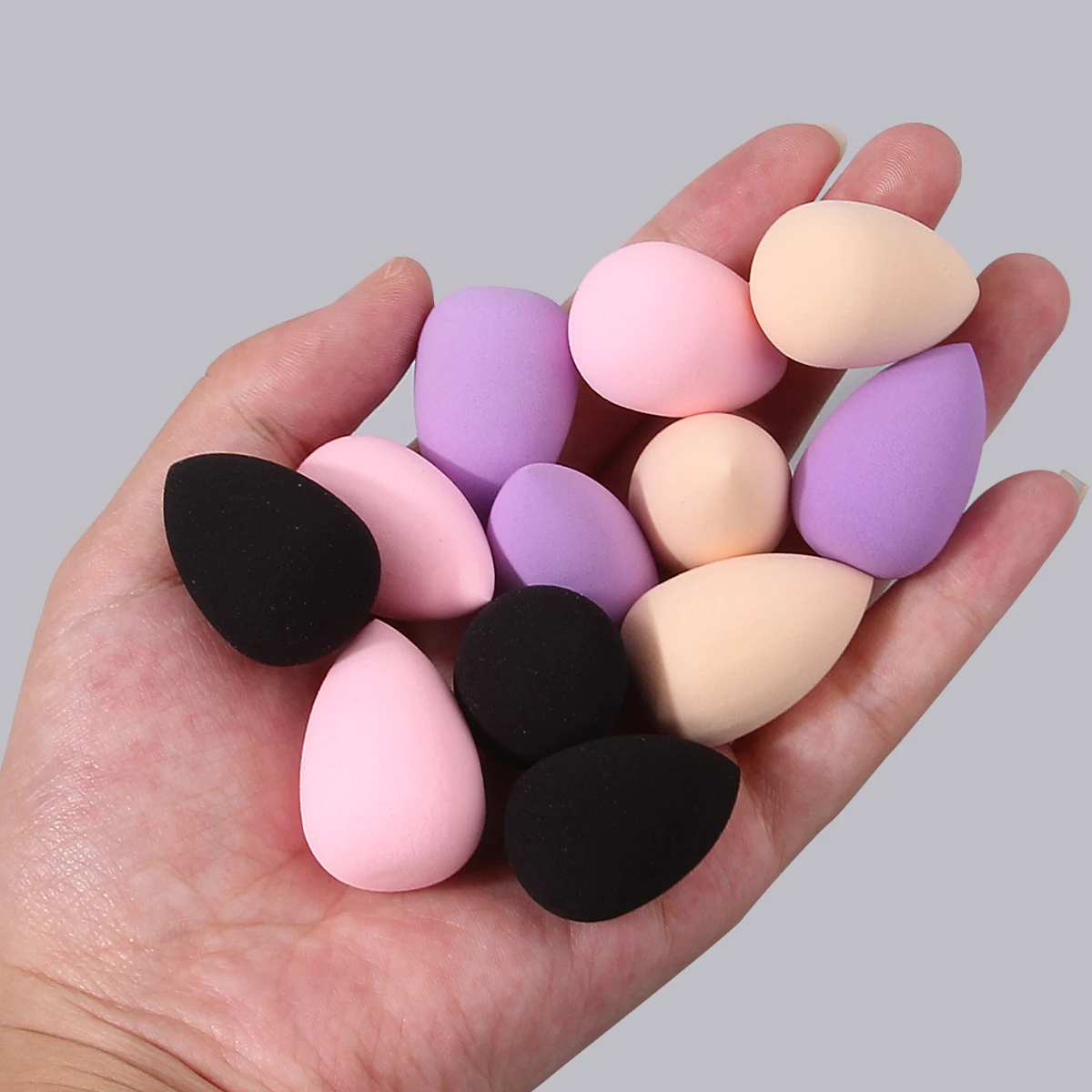 베스트셀러 슈퍼 소프트 미니 메이크업 스펀지 12개, 뷰티 에그, 파우더가 붙지 않음, 물에 노출되면 확대됨, 메이크업 도구