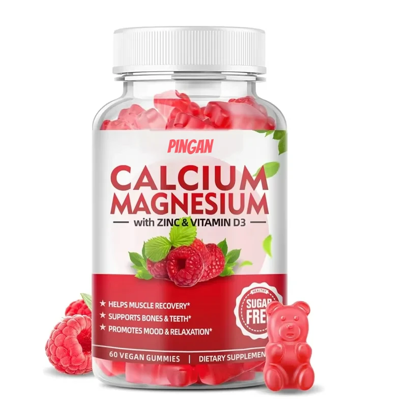 

60 GummiesCalcium, Magnesium, Zinc, and Vitamin D3 Are Used for Bone, Muscle, and Immune Health. Raspberry Flavored Gummies