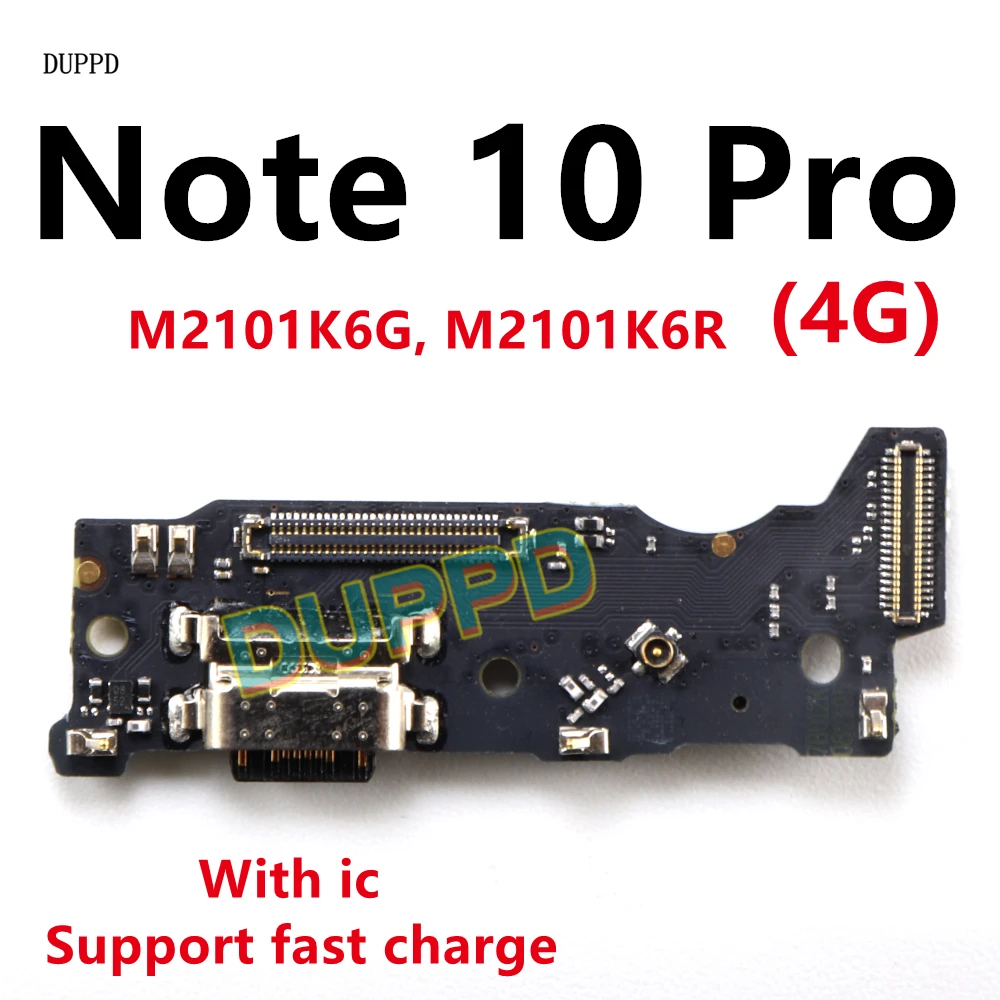 

USB Charging Port Board For Xiaomi Redmi Note 10 Pro 4G 10Pro Connector Jack Dock Microphone Charging Flex Cable33W