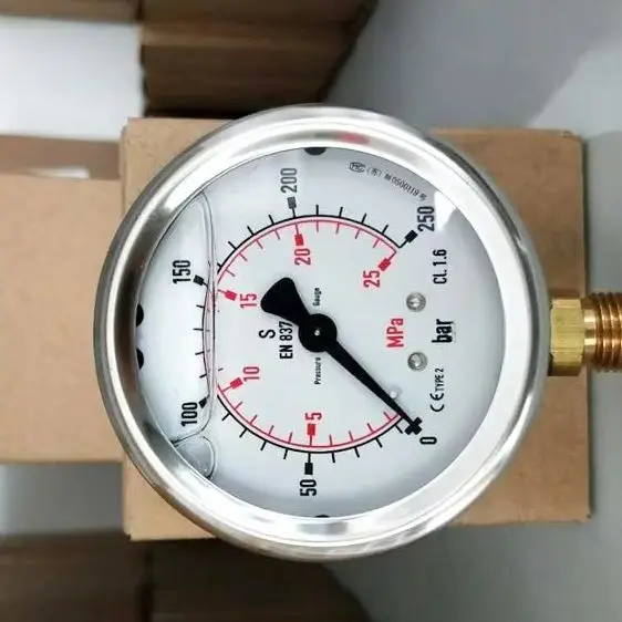 

Манометр EN837-1 Ударопрочный манометр из нержавеющей стали 213.53.063 вакуум