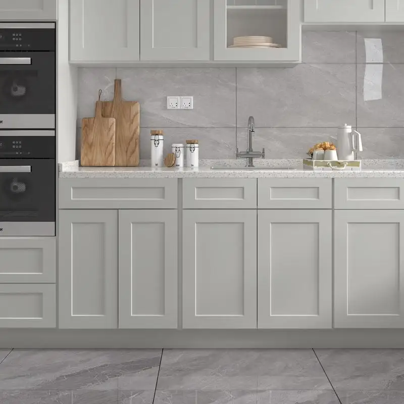 خزانة قاعدة من الخشب الرقائقي بطول 30 بوصة عرض × 24 بوصة عمق × 34.5 بوصة ارتفاع مع رف، جاهزة للتجميع #6