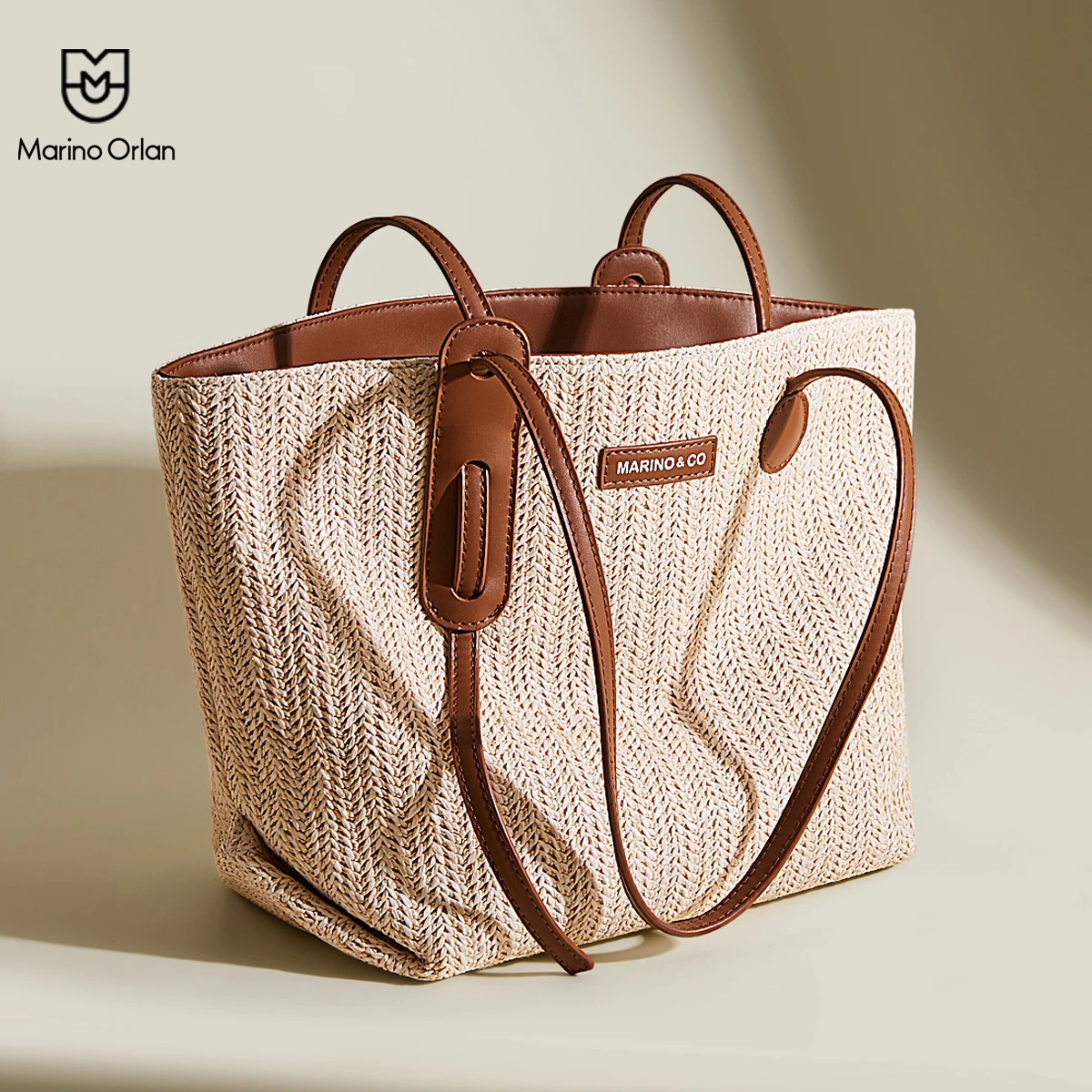 

Marino Orlan Knitted Women's Bag Beach Vacation Style 2025 Spring/Summer New Commuting Tote Bag Versatile Shoulder Bag Purse