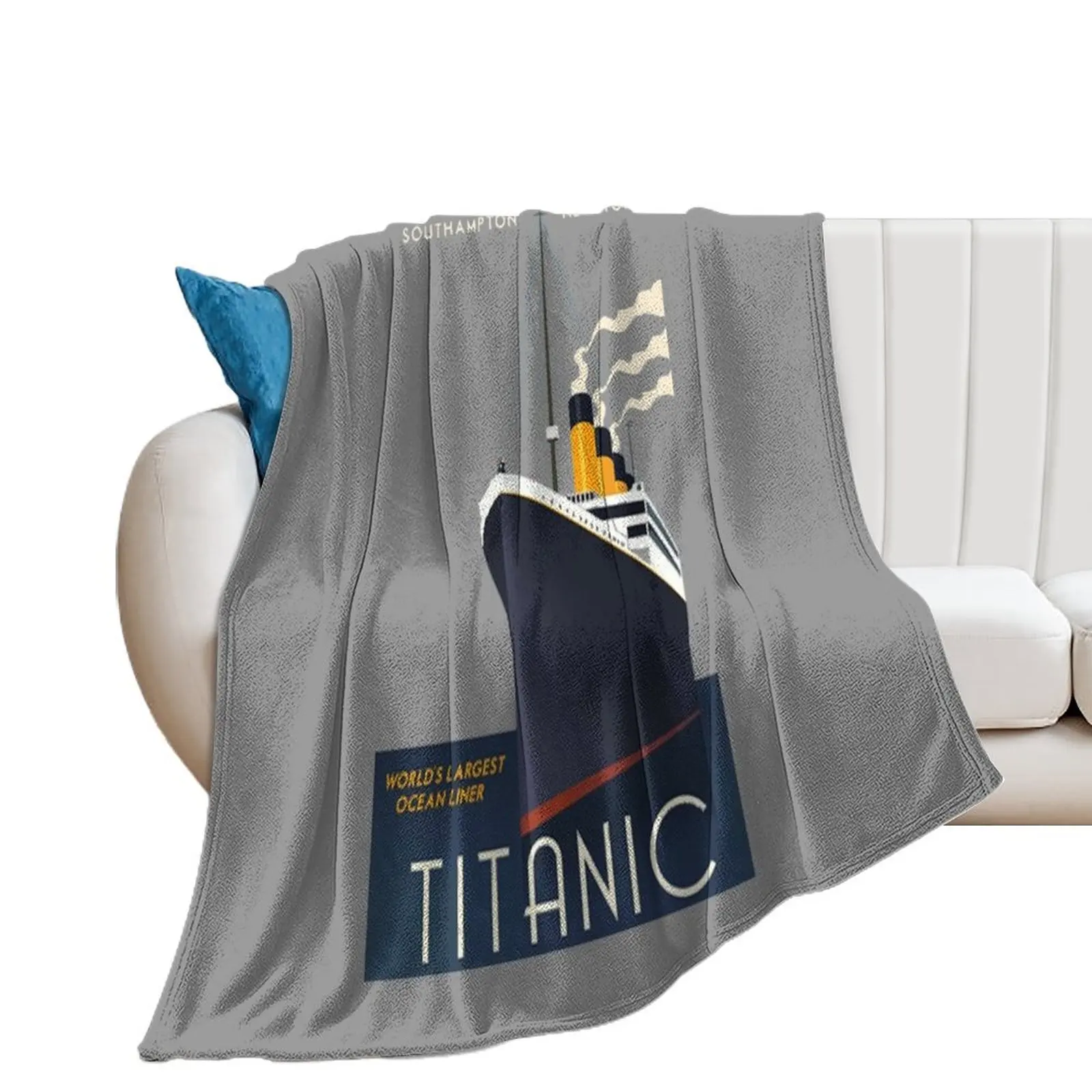 Titanic Sinking Vintage Poster Cruise Ship Atlantic Ocean Voyage Throw Blanket Sleeping Bag Polar Sofas Blankets