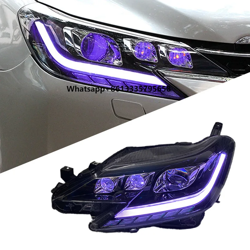 

Suitable for Reiz Mark X 2010-2017 Modified Three Eye Headlights, RGB Daytime Running Lights, Flowing Turn Signals