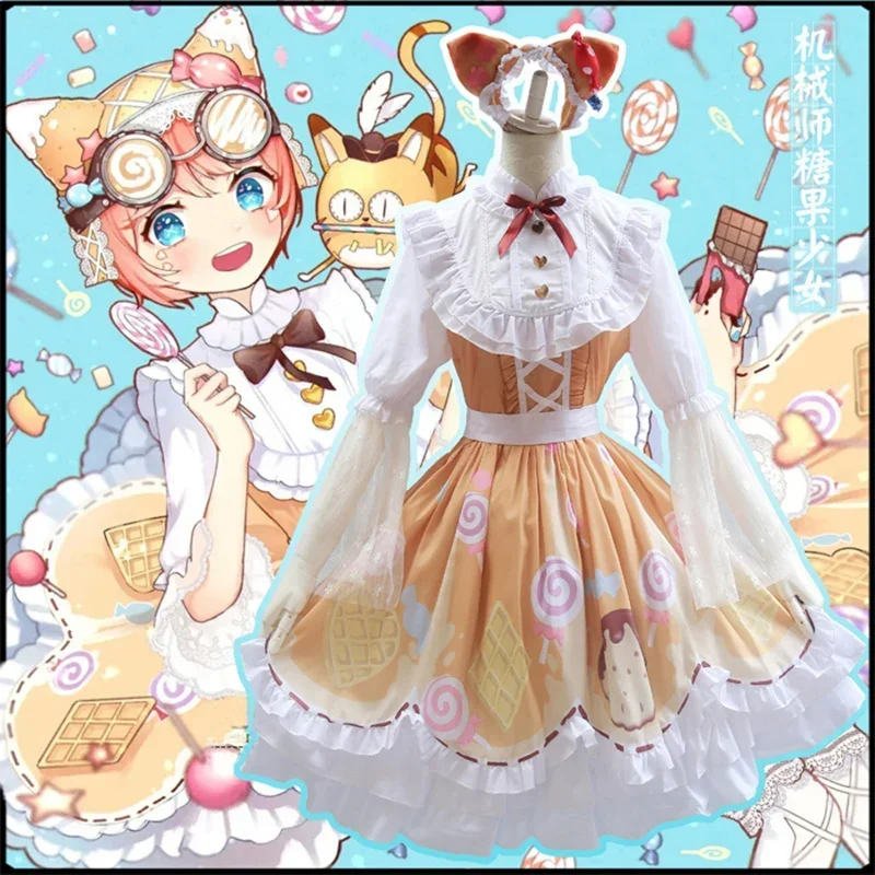 Identität V Cosplay Kostüm Mechaniker Candy Girl Sweetie Lolita Kleid Party Täglich Komplettes Set MN7