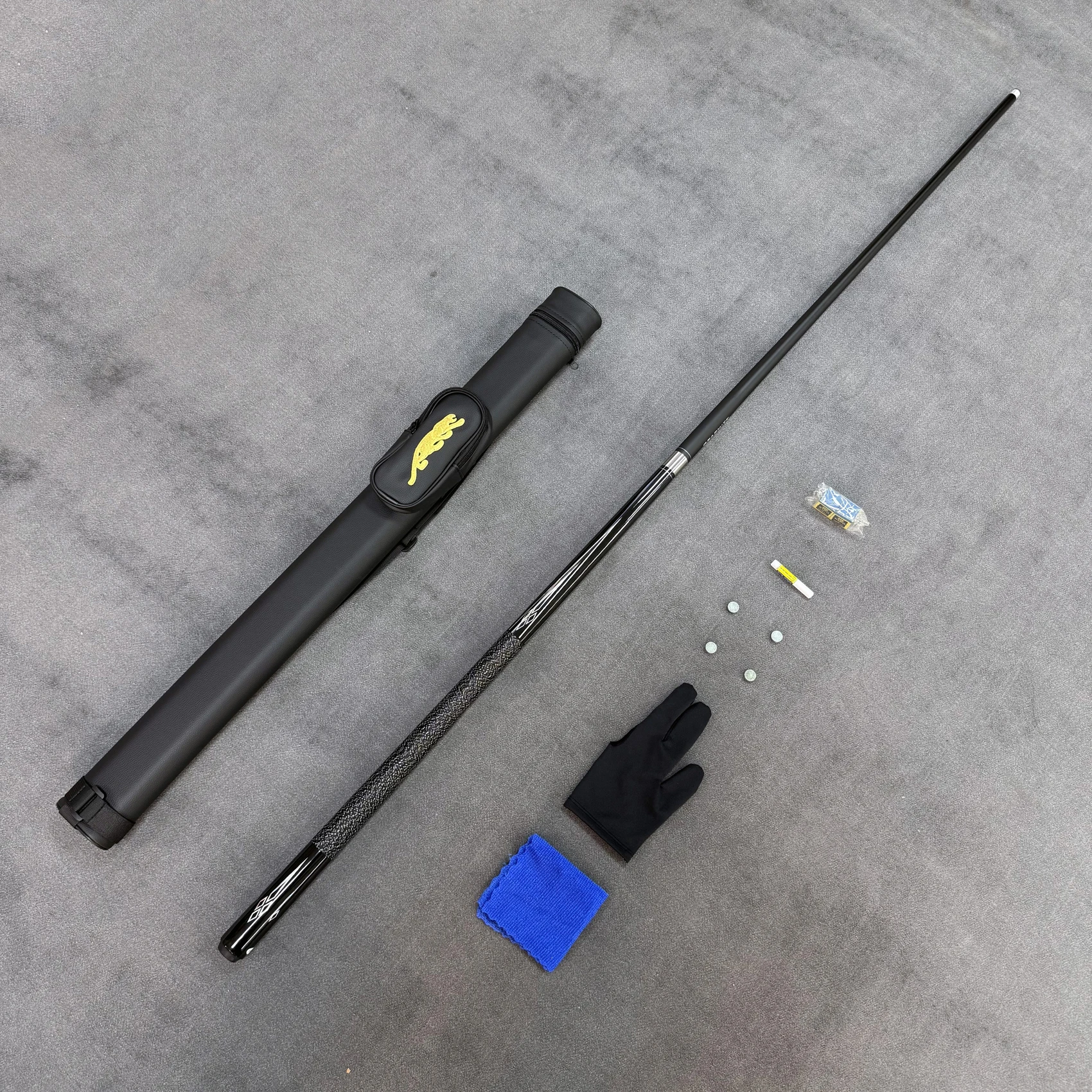 

12.5mm High-Tech Fiberglass Billiard Cue, Glossy Coating & Hand Wrapped Non-Slip Grip, Complete Set