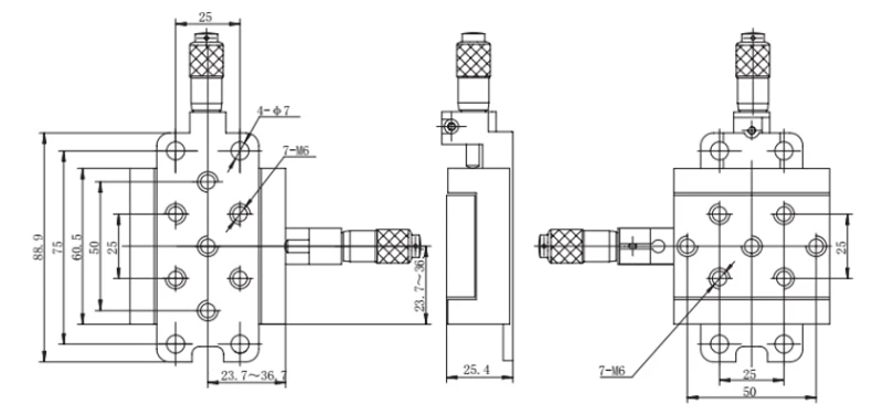 LDTSP-D2-X-13V Ball Guide Integrated XYLinear Translation Stages Adjustable Mount Instrument Manufacturing Providing Drawings