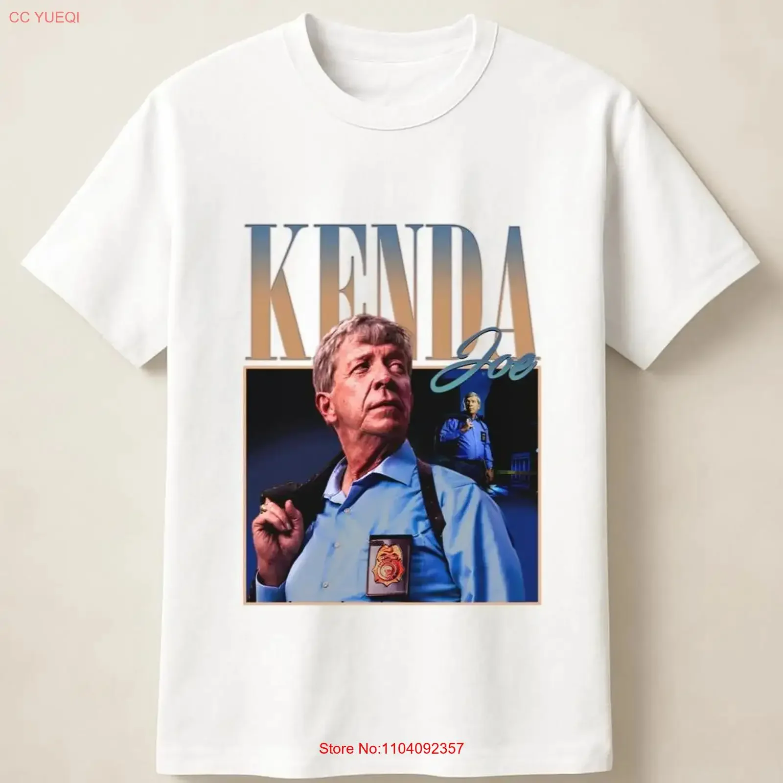 Camiseta Joe Kenda Lawman Portrait Fan Art Throwback Look, estilo vintage, lavada, para uso diário, roupas casuais de designer, unissex.