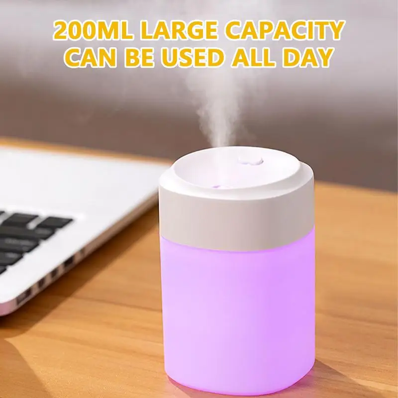 Small Humidifier USB Night Light Mist Sprayer Quiet Ultrasonic Personal Humidifier With Colorful Night Light For Camping Living