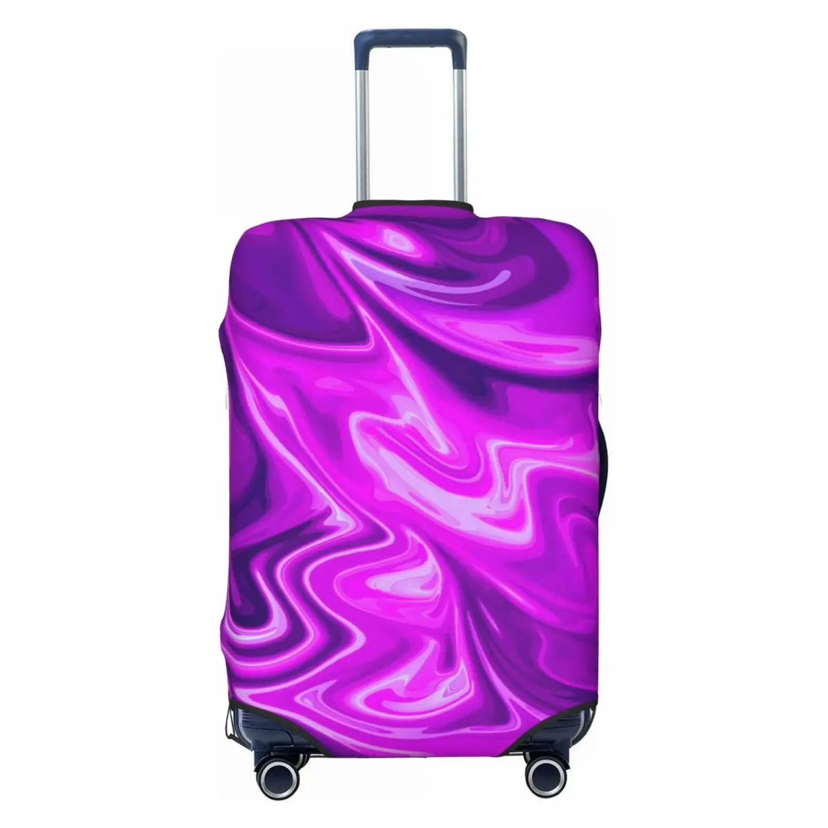 Purple Marble Print Suitcase Cover Abstract Liquid Holiday Business Fun Luggage Case Protection