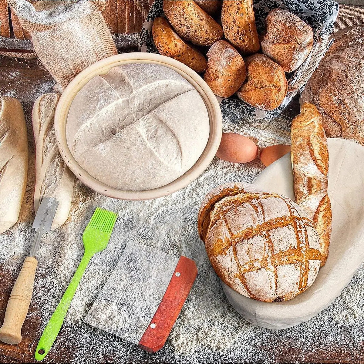 

1pc-Dough Fermentation Basket Bread Proofing Baskets Natural Rattan Basket for Professional and Home Bakers