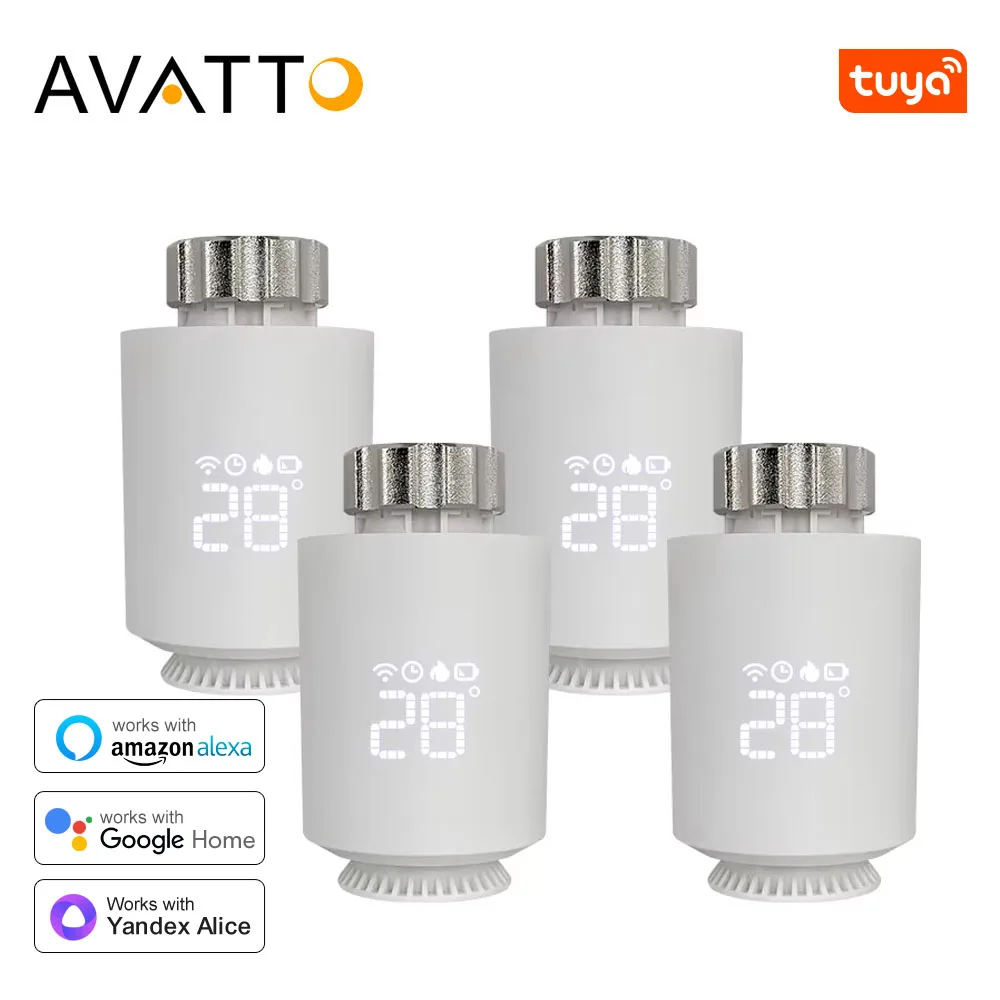 AVATTO Tuya ZigBee Thermostat TRV Radiator Actuator Valve Smart Programmable Temperature Controller Works With Alexa Google Home