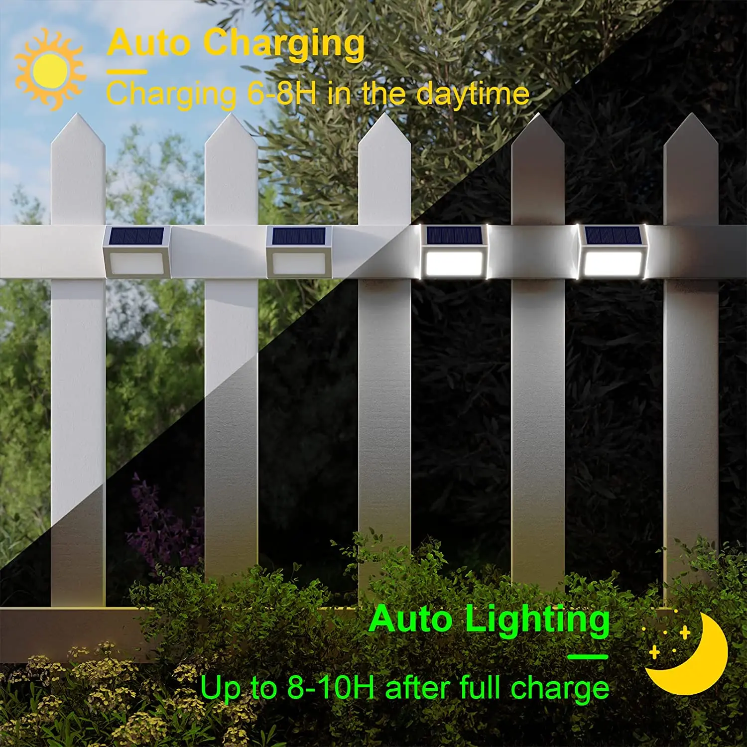 Imagem -06 - Solar Powered Fence Lights Impermeável Exterior Jardim Pátio Quintal Escada Parede Led Light Deck 18 Pack