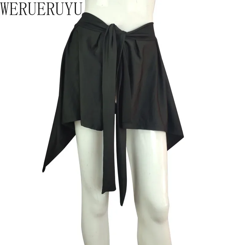 One-Piece Bandage Skirts for Women Summer Clothes Fashion Beach Vacation High Waist Black Mini Skort Aesthetic Women Skirts 2025