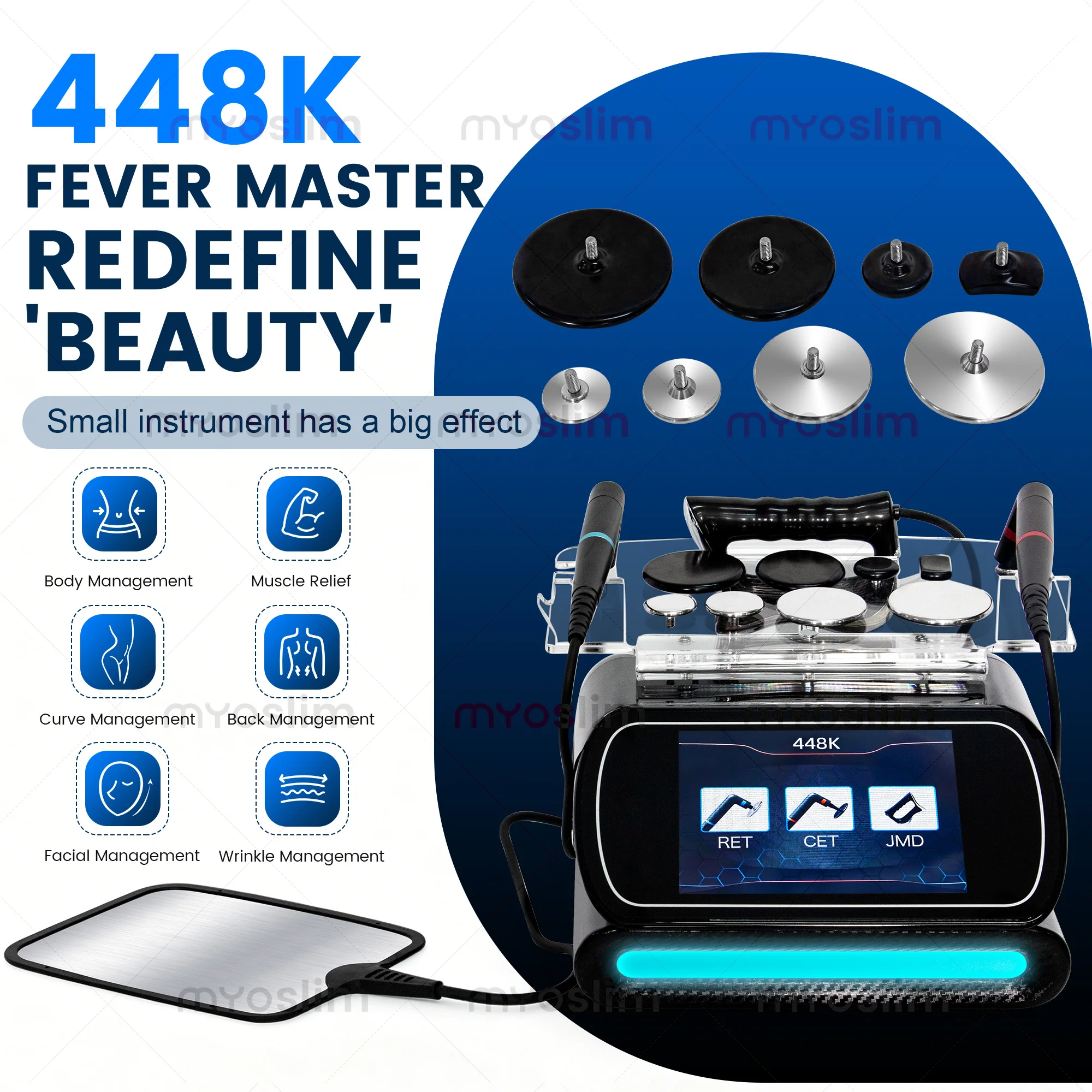 The Most Popular 448KHZ Tecar Therapy Machine Slimming Pain Relief SPA Beauty Skin Rejuvenation Diathermy Equipment