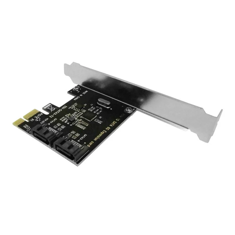 

PCIE To SATA Expansion Card ASM1061 PCIE To 2-Port SATA3.0 6Gbps Bootable SSD Solid State Drive Adapter Card