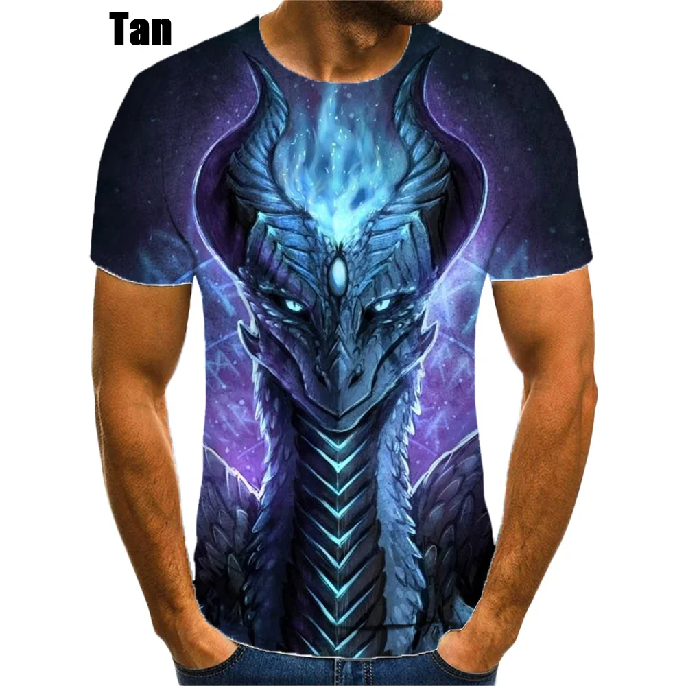 New Summer Hot Sale 3D Dragon Men's/women's Fashion Slim T Shirt 3D Printing Short-sleeved Casual Round Neck Top Men's Clothing