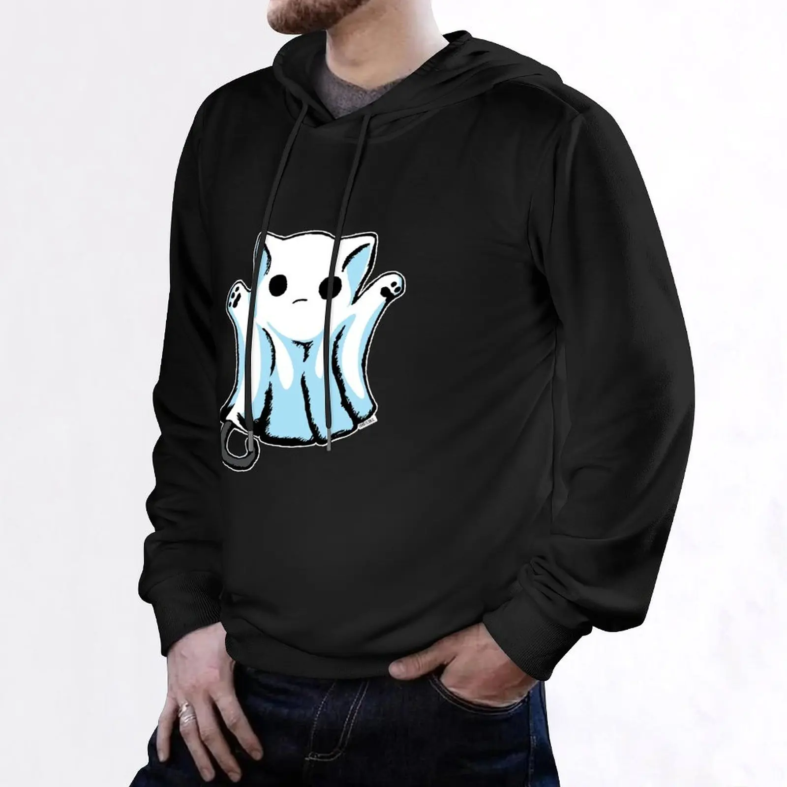 لطيف بو شبح القط هالوين هوديي الملابس الكورية رجالي مصمم الملابس الملابس الجمالية الملابس الشتوية هوديي الشارع الشهير #6