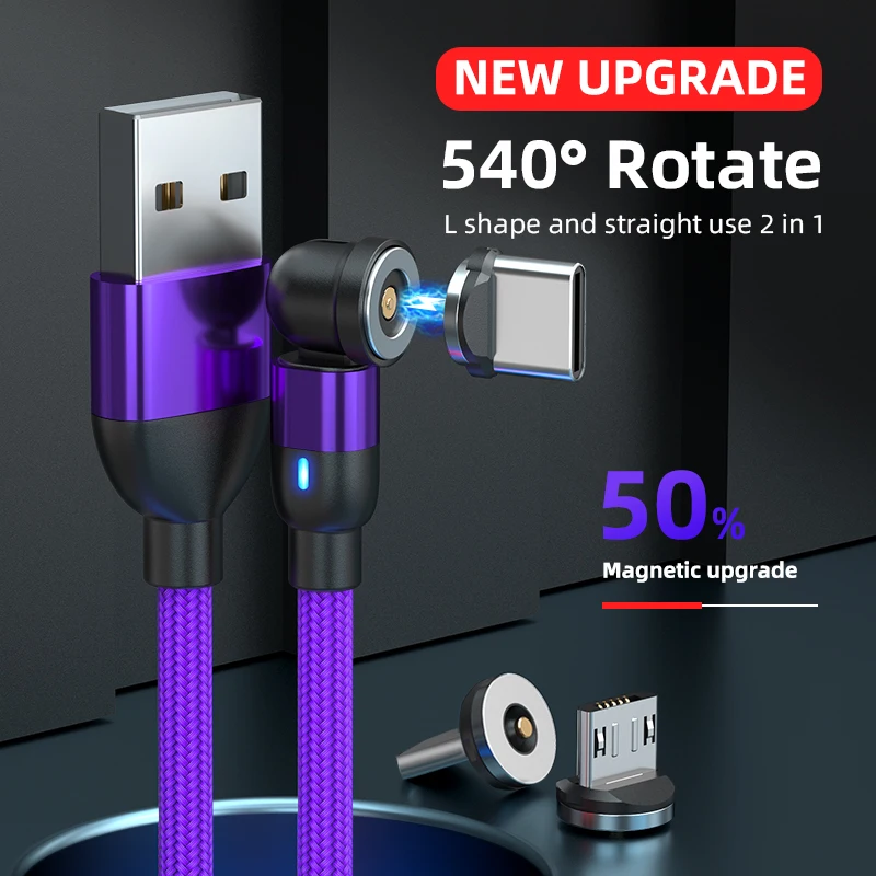 

SZYUPXIN Magnetic USB Cable 3 In 1 Micro USB Charger 3m LED Magnet Cord Type C Cable For iphone11 XS Xiaomi Samsung Phone Cable