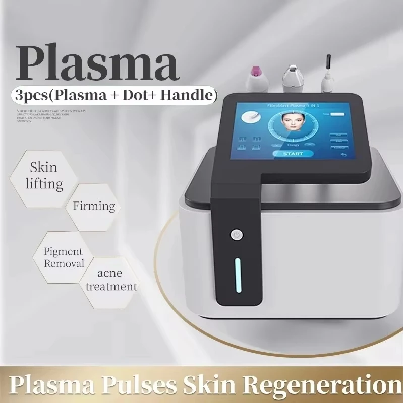 Nova agulha fracionária de chuveiro com jato de plasma para remoção de cicatrizes de acne, aperto da pele, lifting facial, remoção de rugas e poros com 3 alças 1