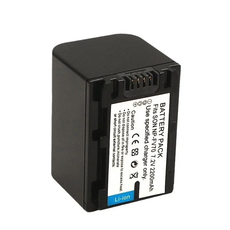 2200 mAh Ersatzakku für Sony NP-FV70, kompatibel mit FDR-AX40 AX45 AX60 DEV-3 DEV-5 DEV-50 Camcorder