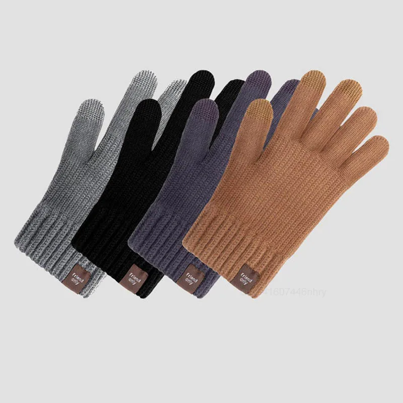 جديد Youpin FO ثلاثة إصبع شاشة تعمل باللمس الدافئة المخملية قفازات الشتاء الرجال قفازات محبوكة رشاقته الدافئة الإناث الذكور القفاز كامل الاصبع