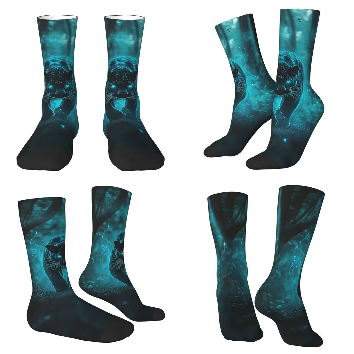 

Mysterious Wild Black Panther Socks Harajuku Soft Stockings All Season Long Socks Accessories for Man's Woman's Christmas Gifts