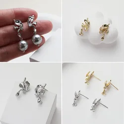 1Pair 14K Gold Plated Delicate Small Butterfly Earrings Ear Stud DIY Making Supplies Jewelry Material Accessories