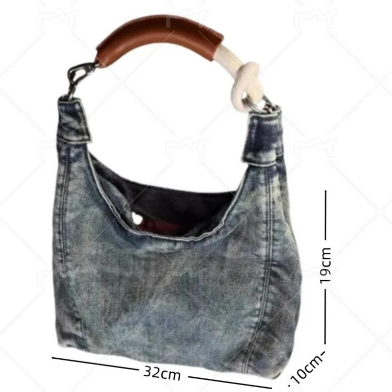 Jamhoo Vintage Denim Women Totes Bag Causal Messenger Shoulder Bag Large Capacity Female Shopper Hobo Armpit Bag Handbag Bolsa