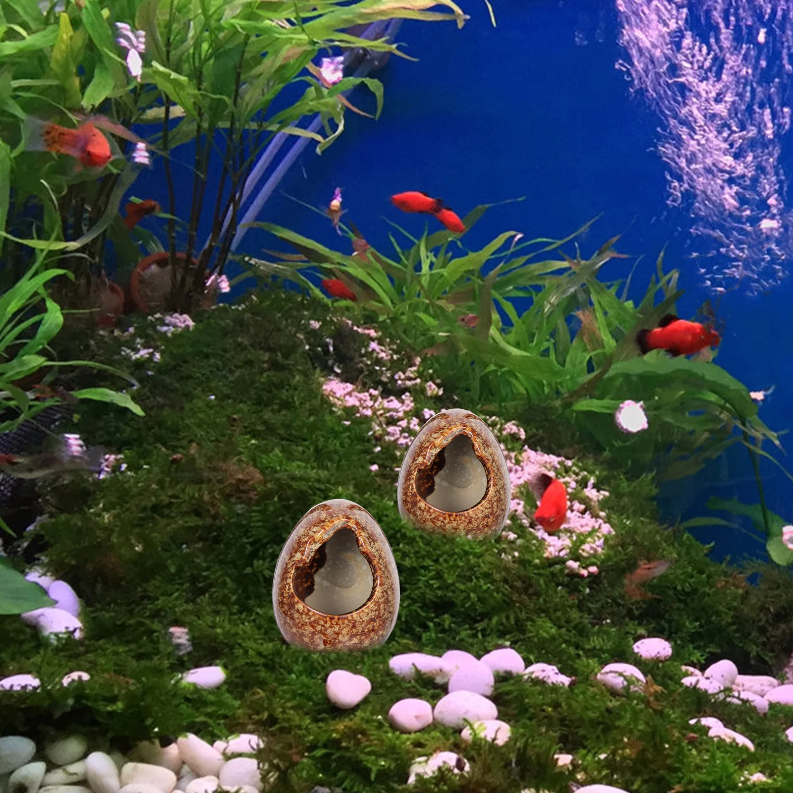 

2Pcs Fish Cave Aquarium Decoration Shrimp Shelter Durable Compact Fish Tank Accessory Decorative Aquarium Cave